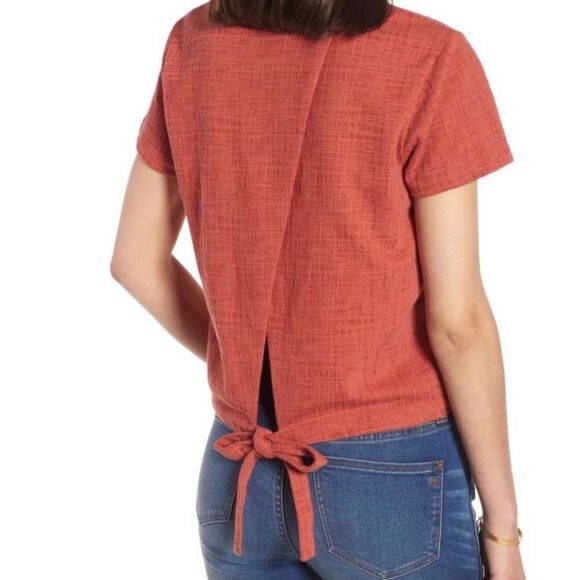 MADEWELL women’s jacquard cross back tie knit Verse top sz XS - Picture 9 of 10